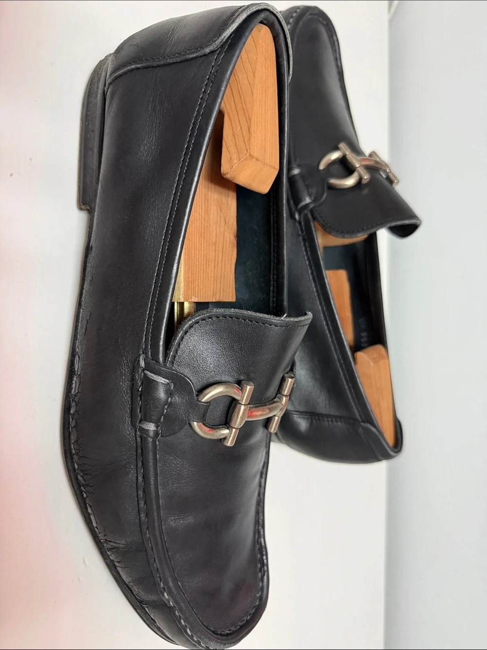 Salvatore Ferragamo Black Leather Bit Loafers